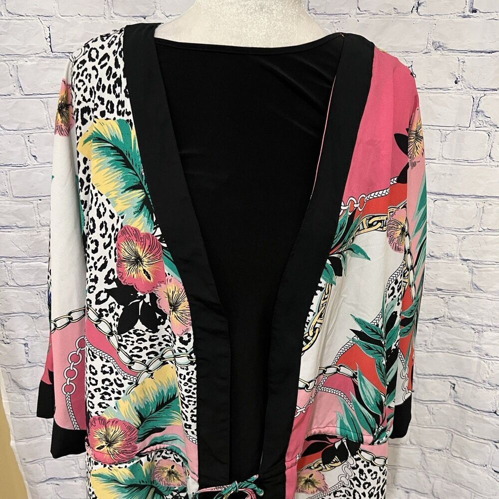 Avenue plus size top Tank And Jacket Attached Lightweight Top Blouse 18/20 - Picture 2 of 8